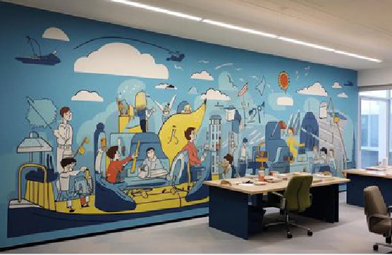 晋江办公室墙绘的特点。