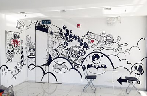 晋江手绘墙并非传统涂鸦。